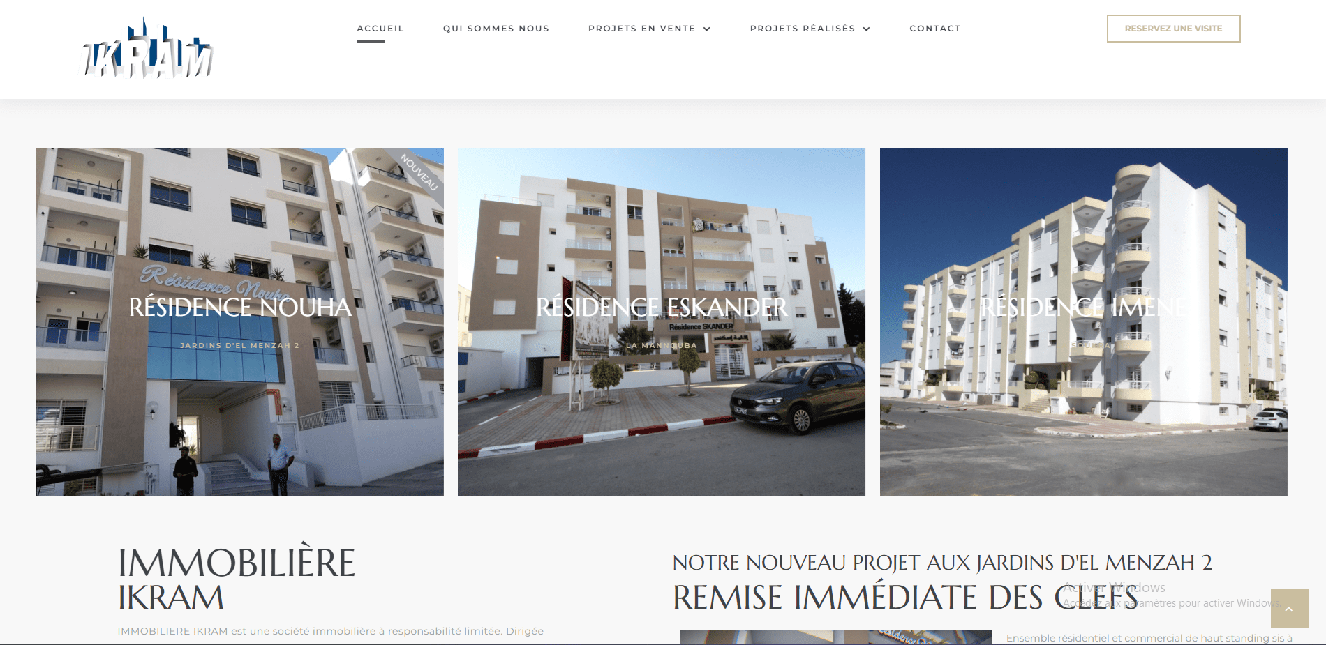 Site web Immobilière Ikram