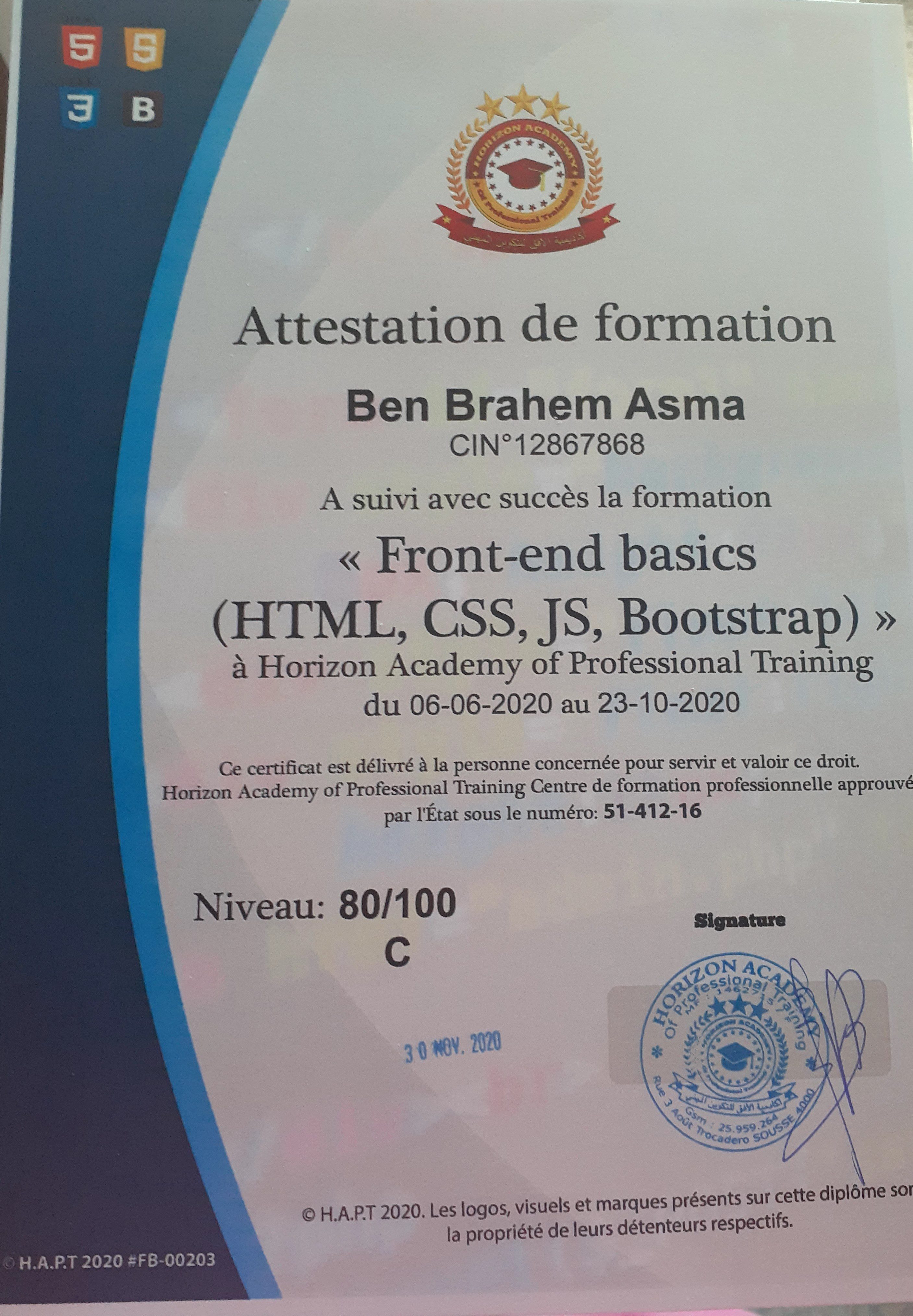 certificat