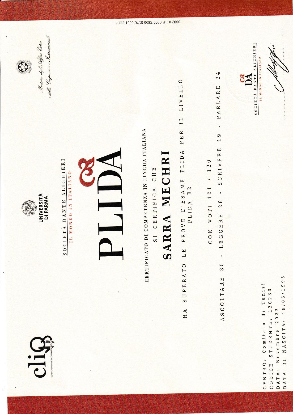 certificat