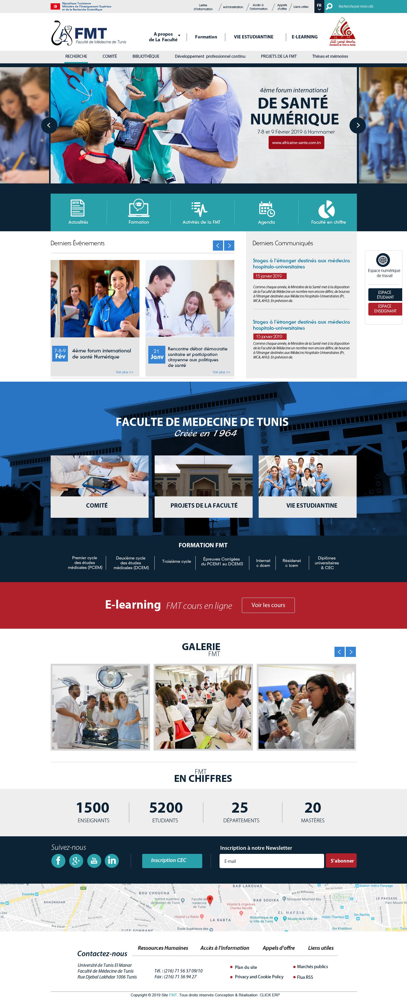 Développement d\'un site web dynamique pour la Faculté de Médecine de Tunis