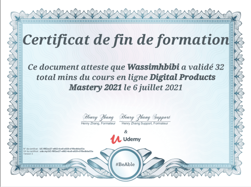 certificat