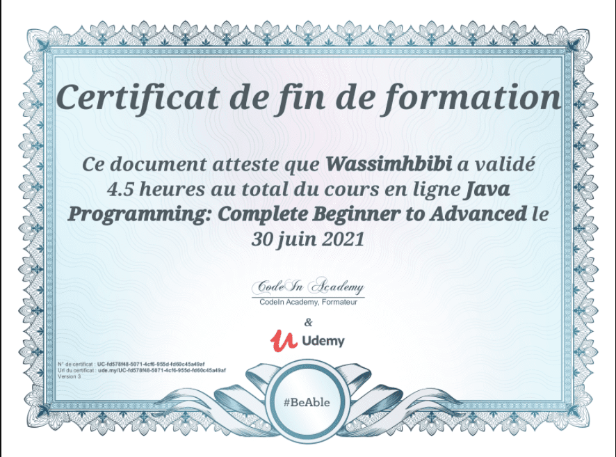 certificat