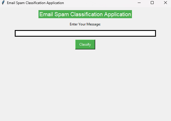 Application for Classifying Email Spam