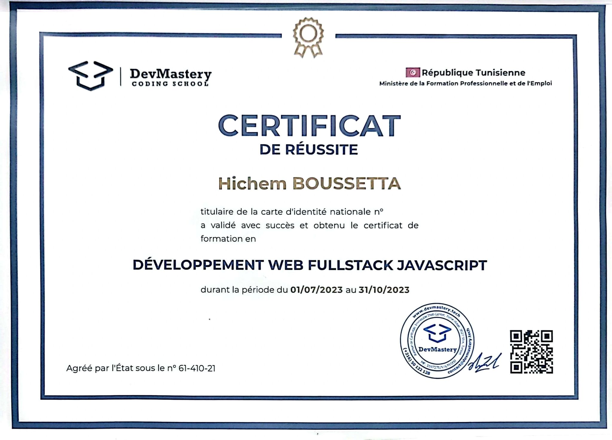 certificat