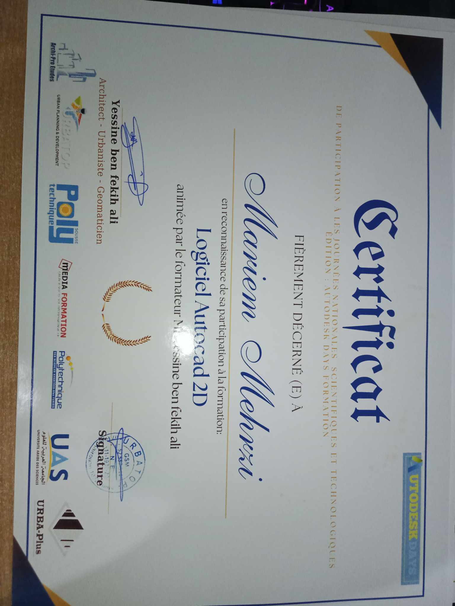 certificat