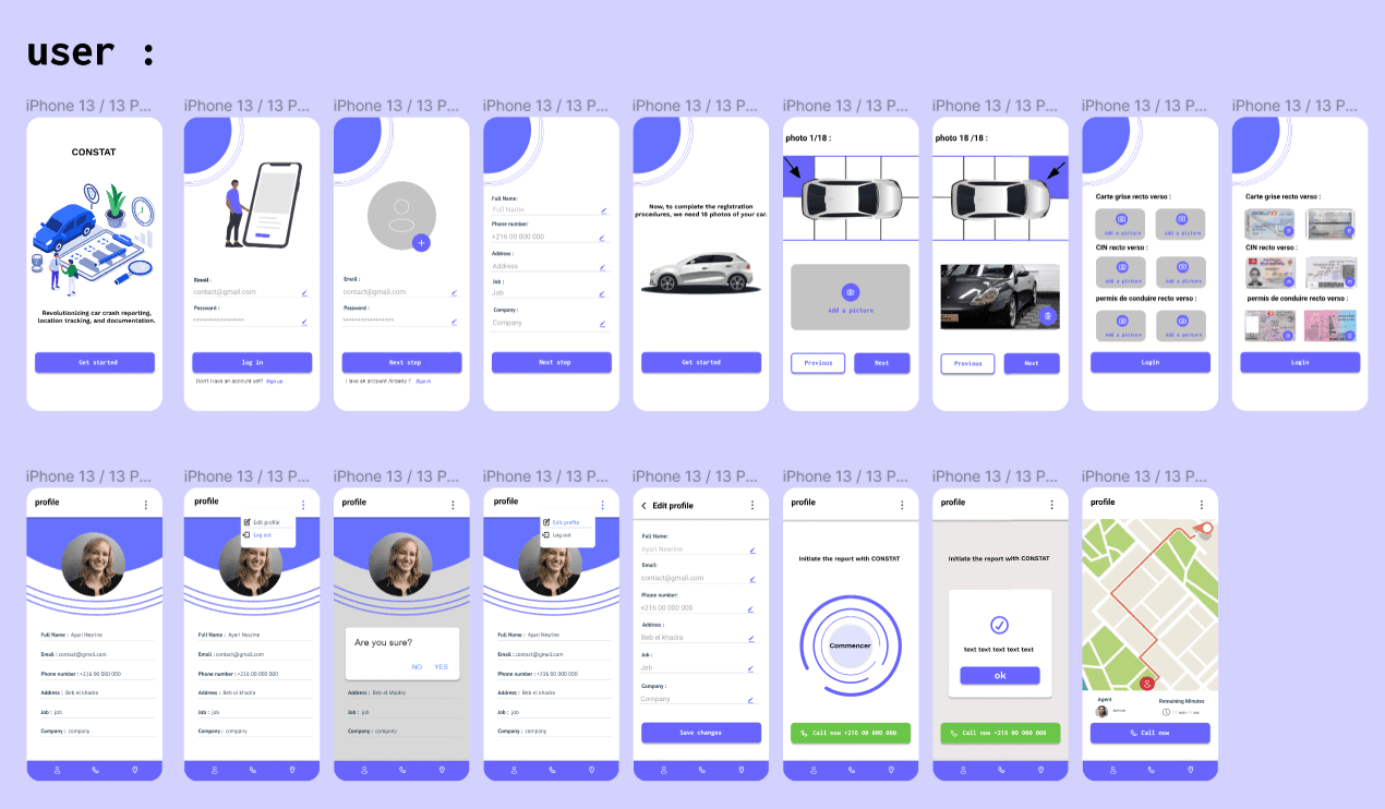 Maquette Figma d\'une application mobile que j\'ai déjà développée avec Ionic