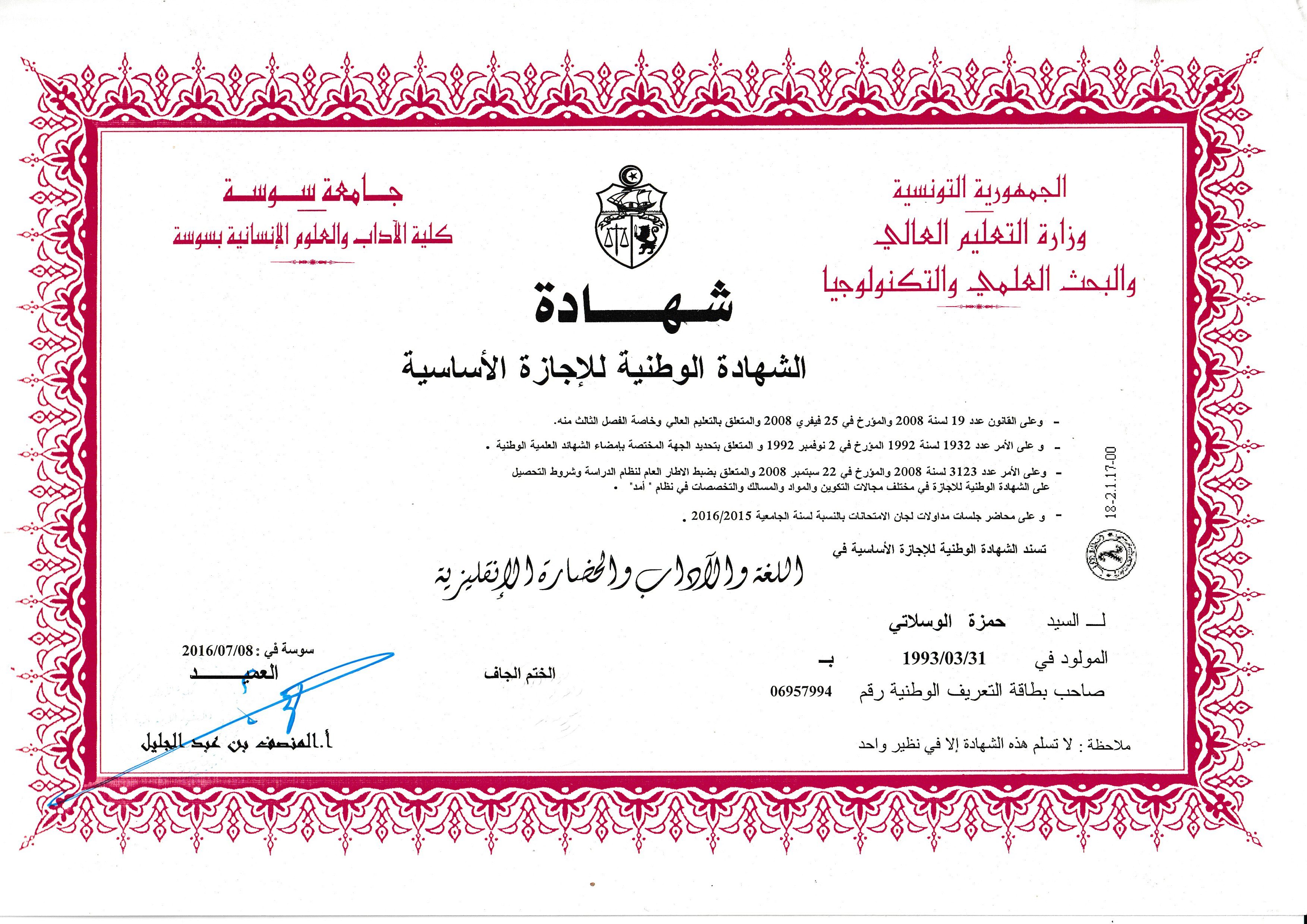 certificat