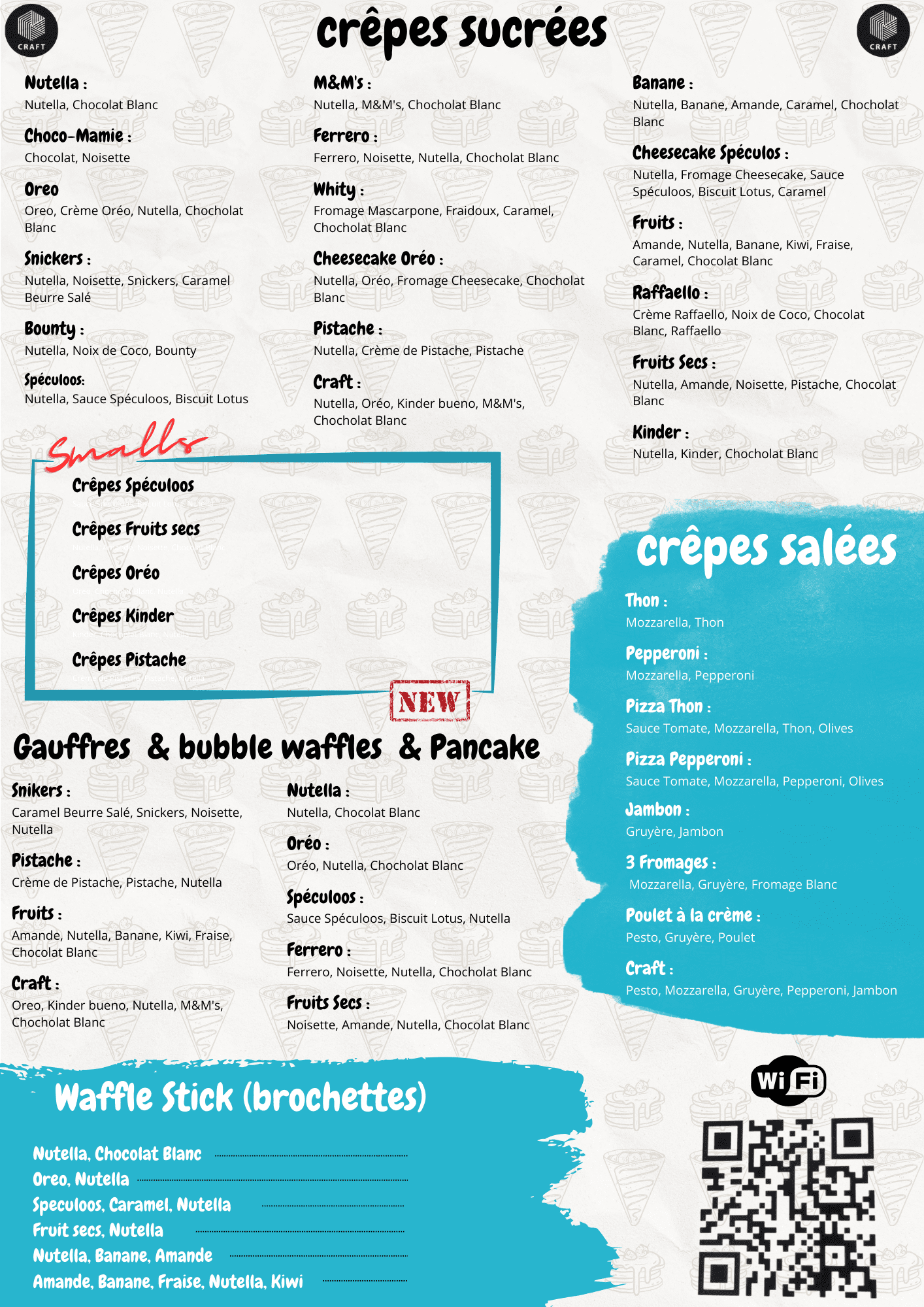 Menu crêpes