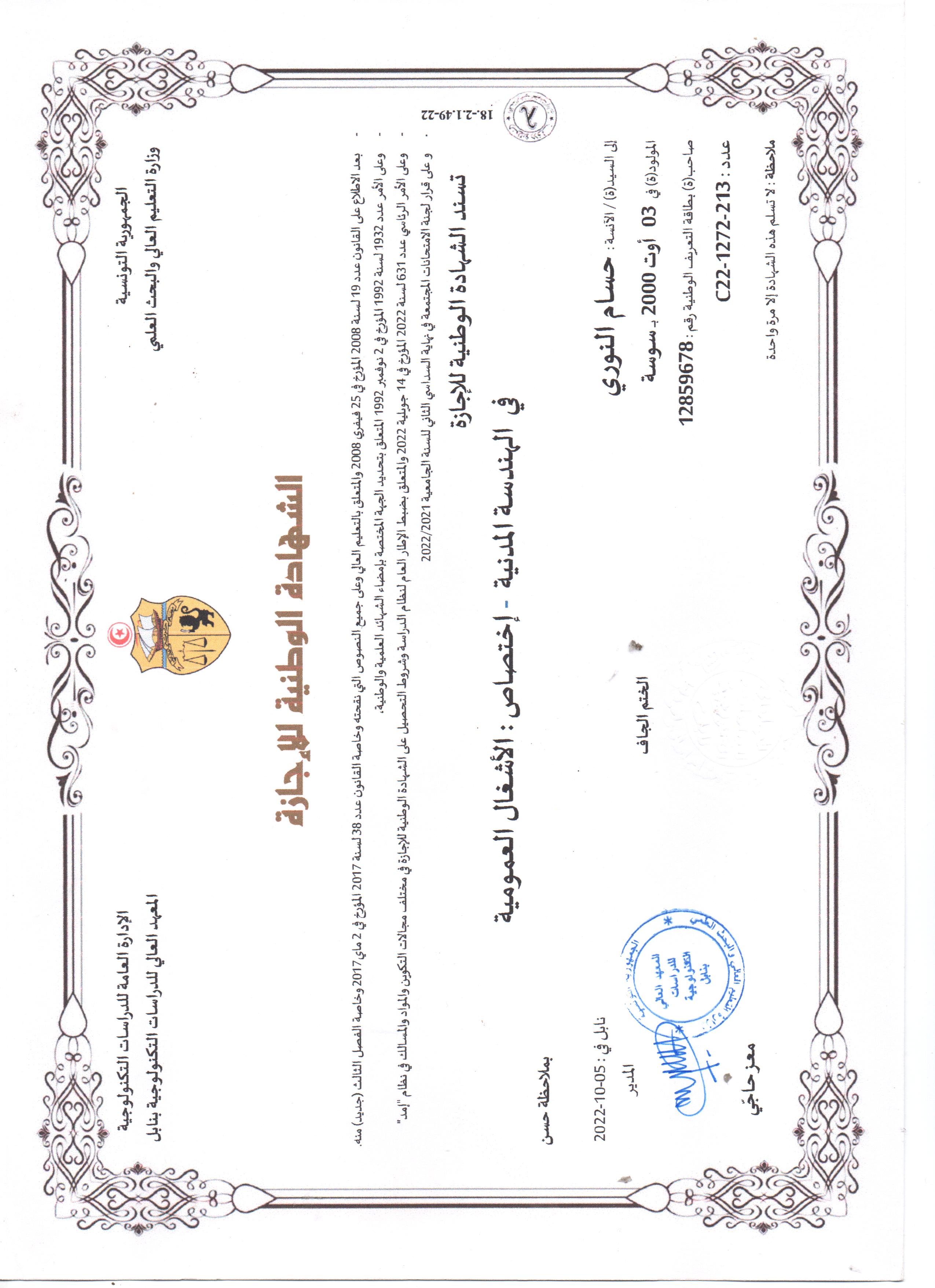 certificat