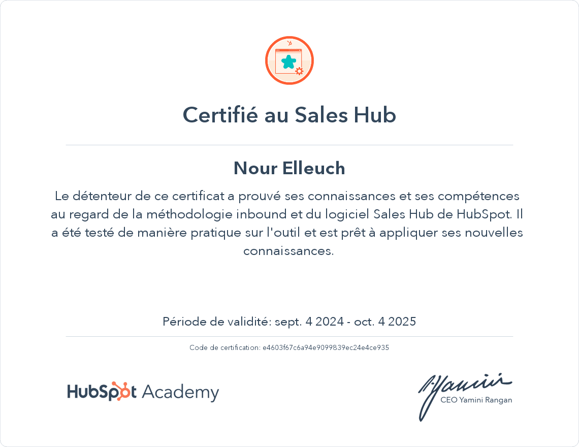 certificat